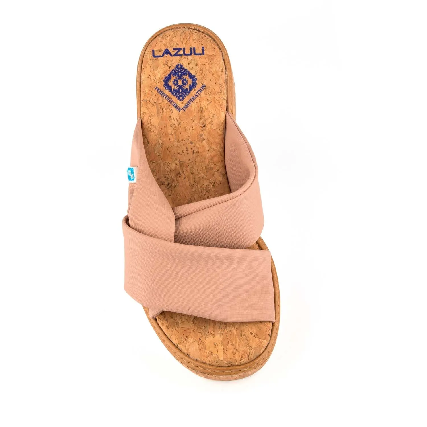 My Wedge Twist Peel Chestnut Vegan Wedge Sandals | Blush