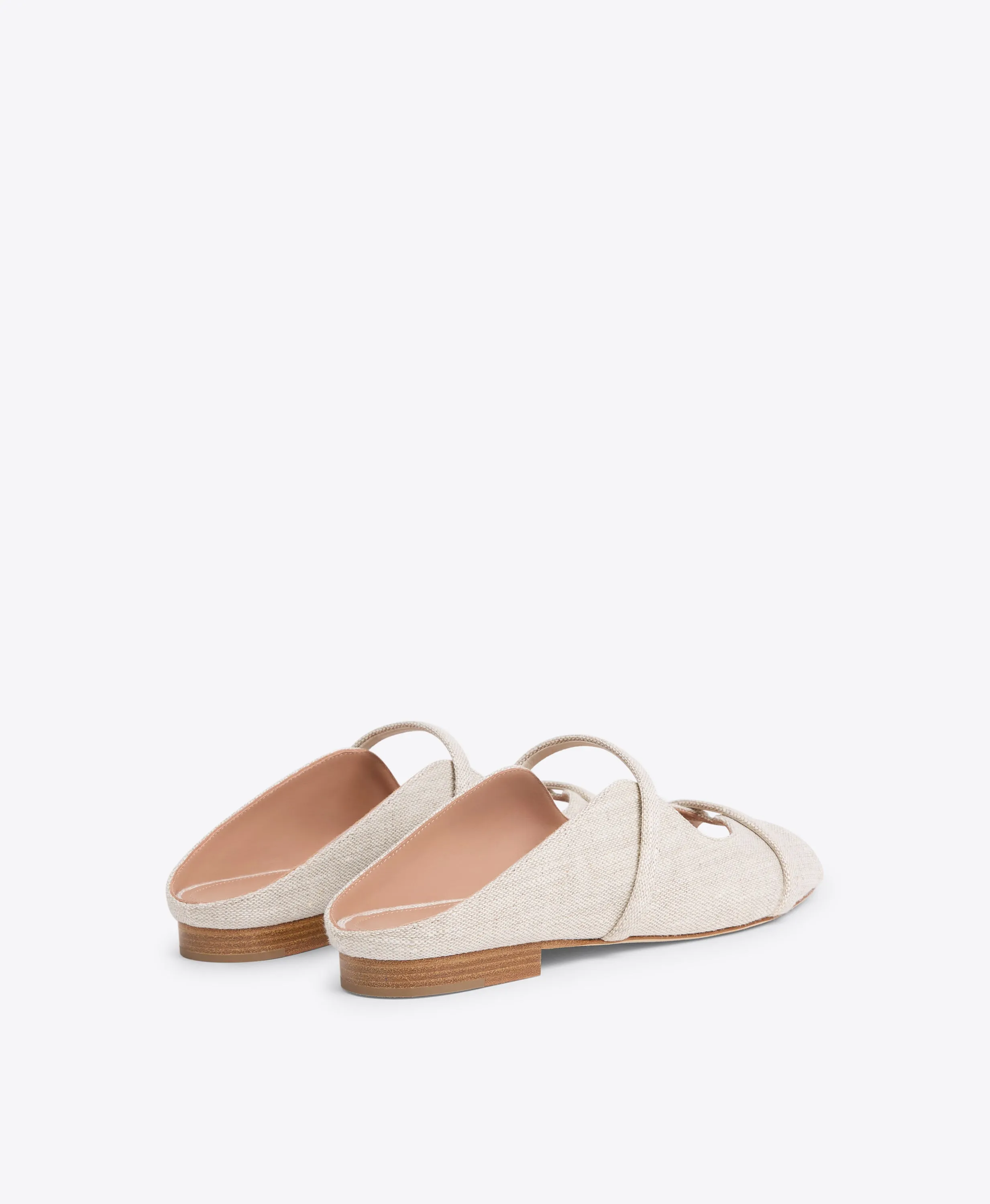 Norah Beige Linen Flat Sandals