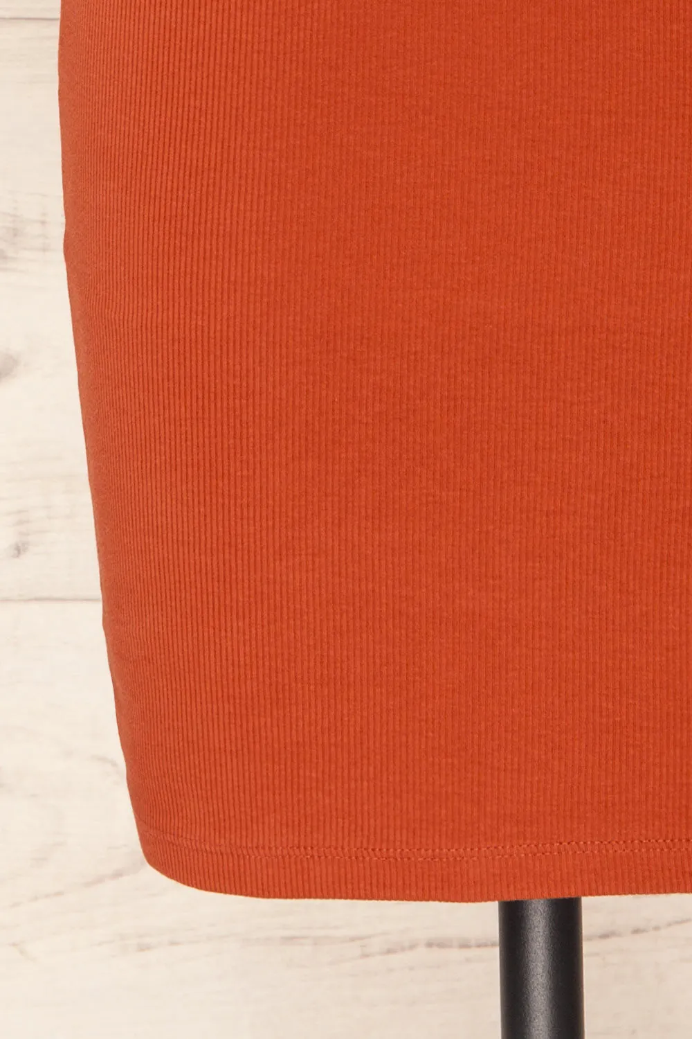 Orzesze Rust | Ribbed Fitted Short Dress