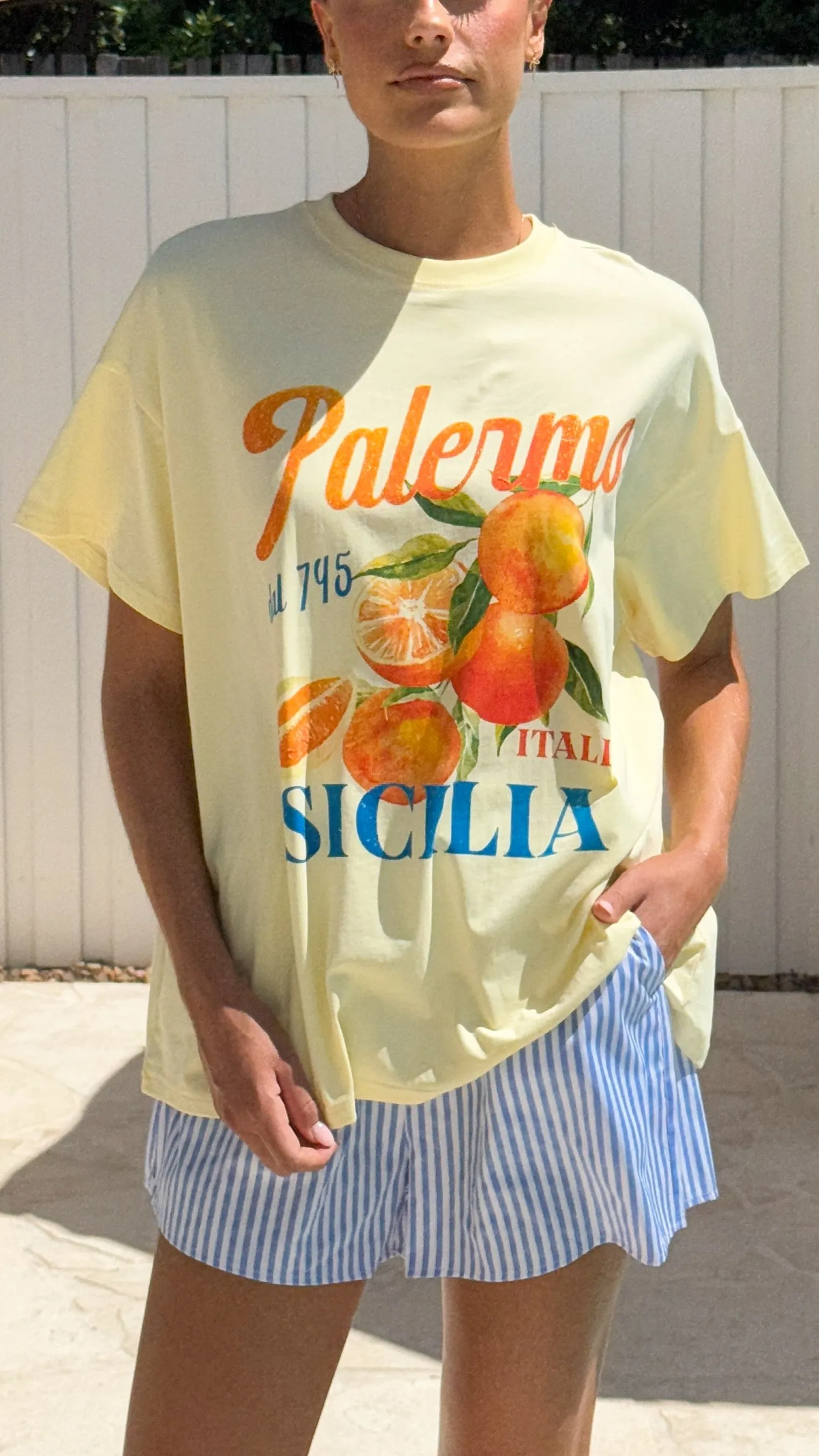 Palermo Shirt and Shorts Set - Yellow/Blue