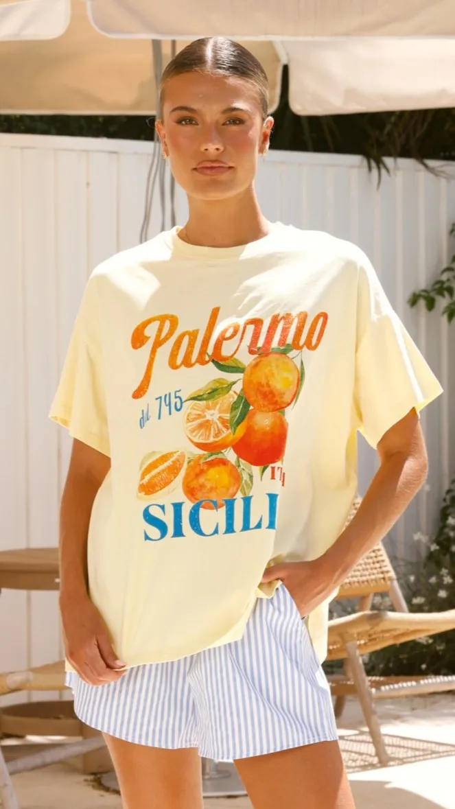 Palermo Shirt and Shorts Set - Yellow/Blue