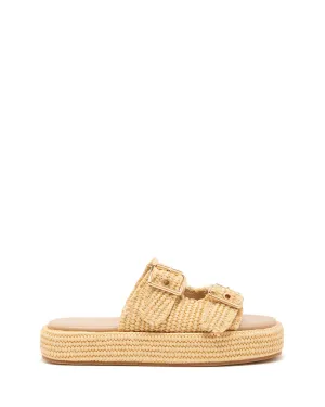 Rustic Flatform Sandal Natural Raffia