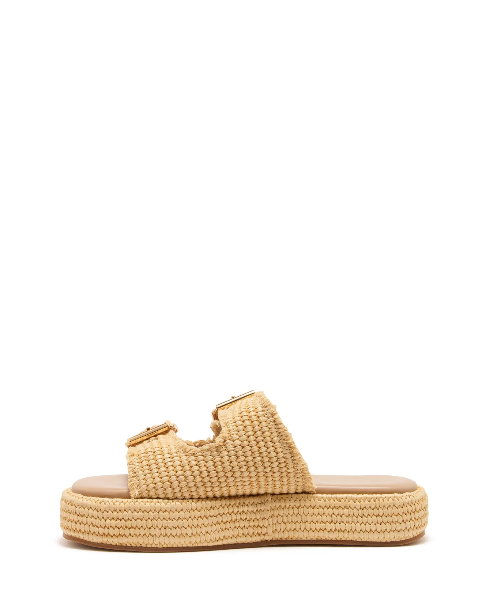 Rustic Flatform Sandal Natural Raffia
