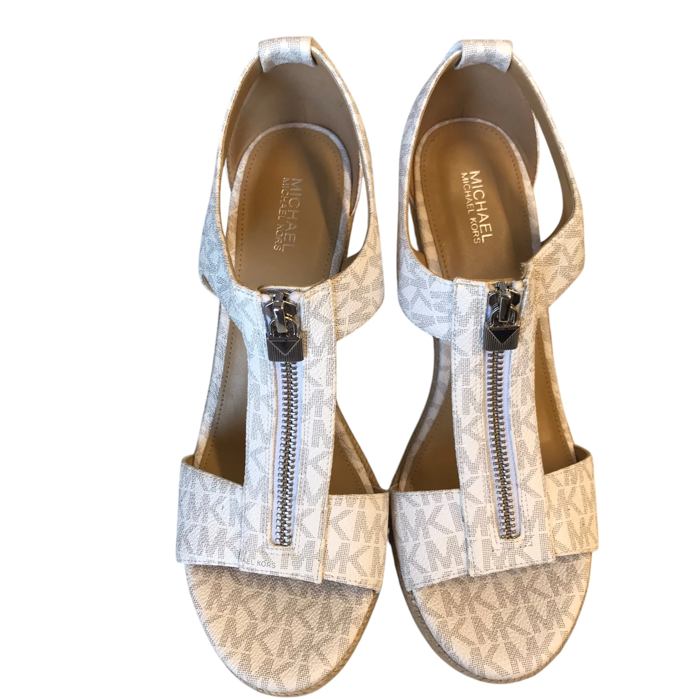 Sandals Designer By Michael Kors In White, Size:8.5