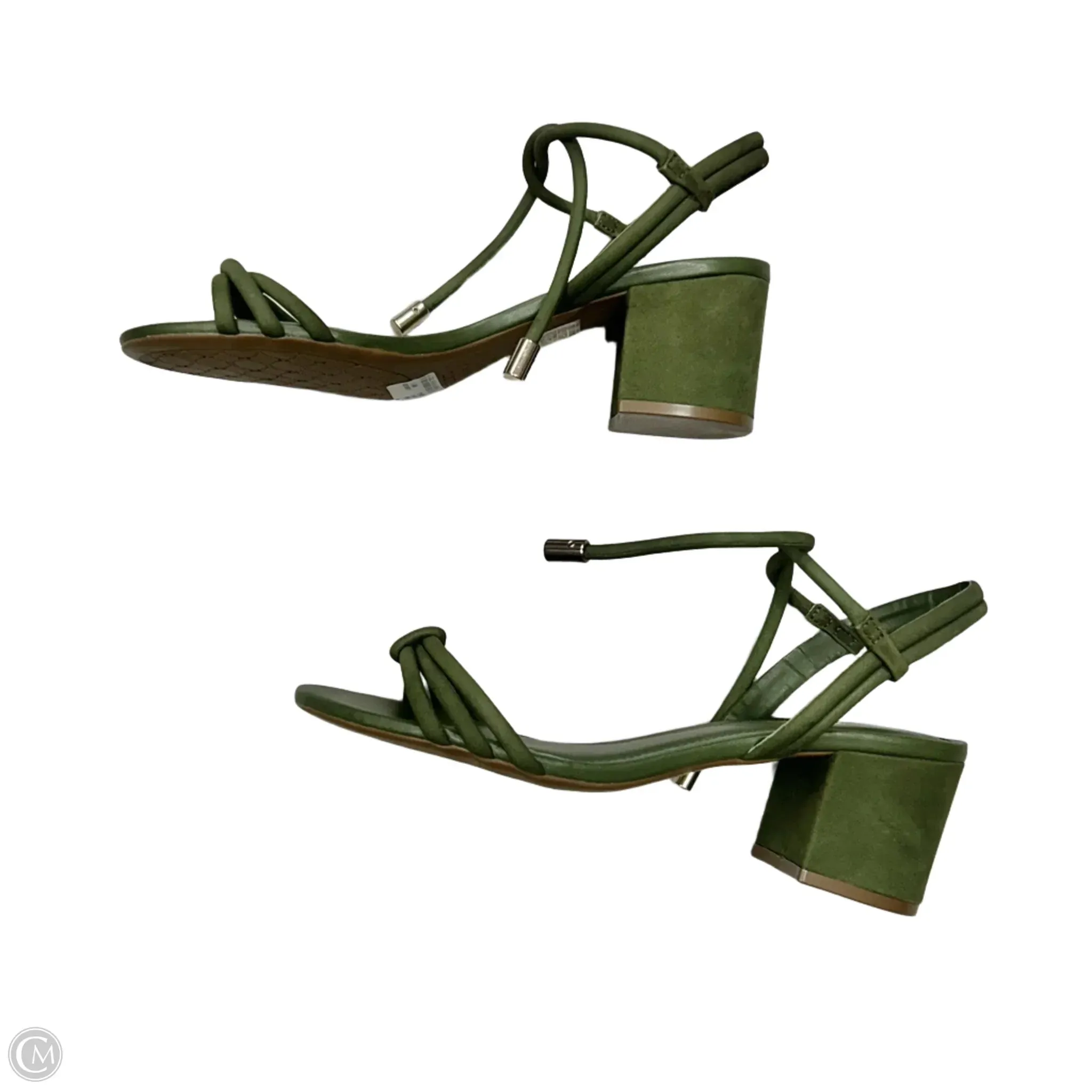 Sandals Heels Block By Arezzo In Green, Size: 7