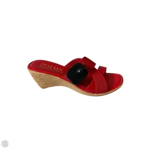 Sandals Heels Block By Italian Shoemakers In Red, Size: 8.5