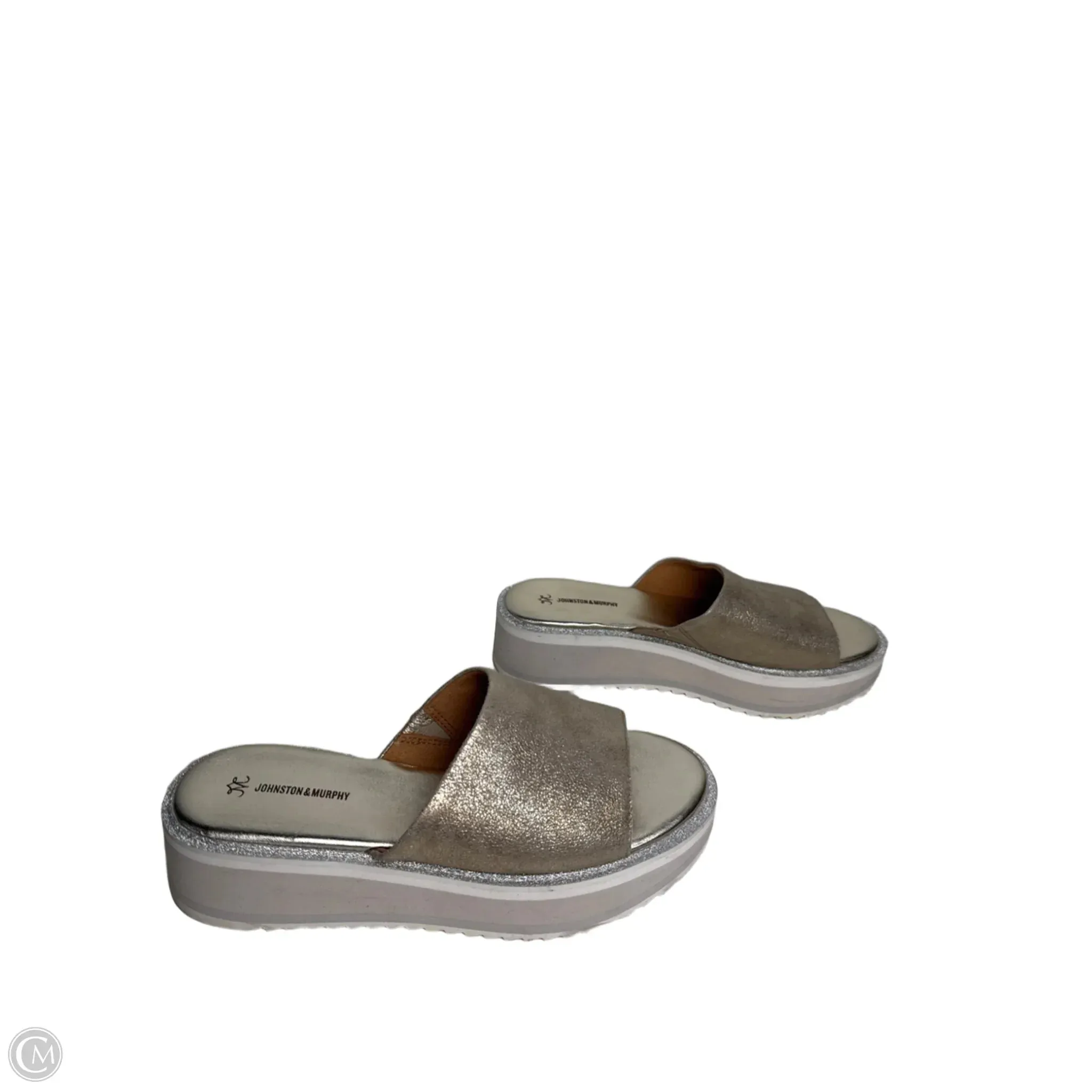 Sandals Heels Platform By Johnston & Murphy In Gold, Size: 7.5