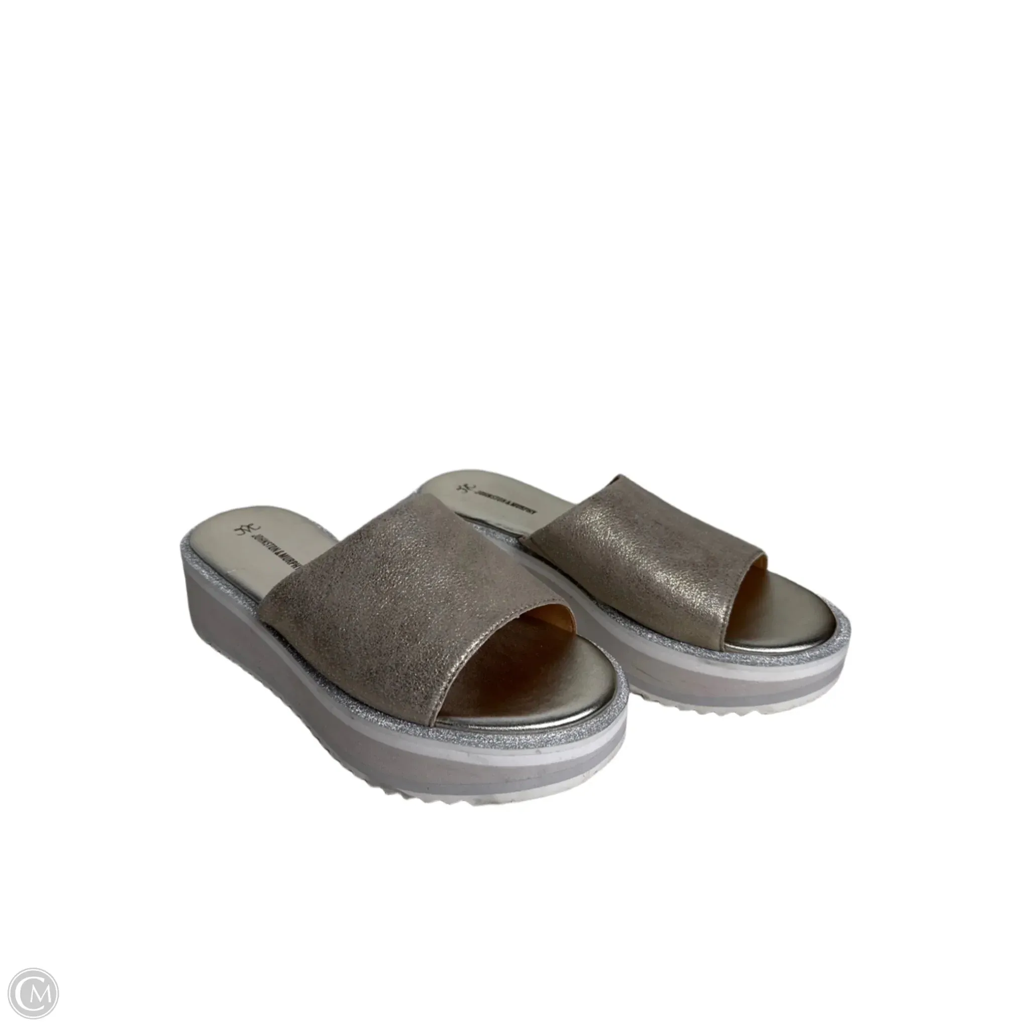 Sandals Heels Platform By Johnston & Murphy In Gold, Size: 7.5
