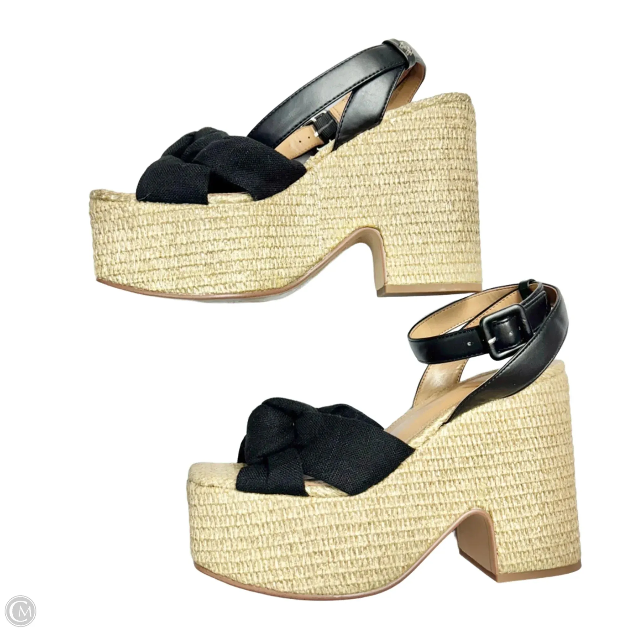 Sandals Heels Platform By Sam Edelman In Black & Tan, Size: 8.5
