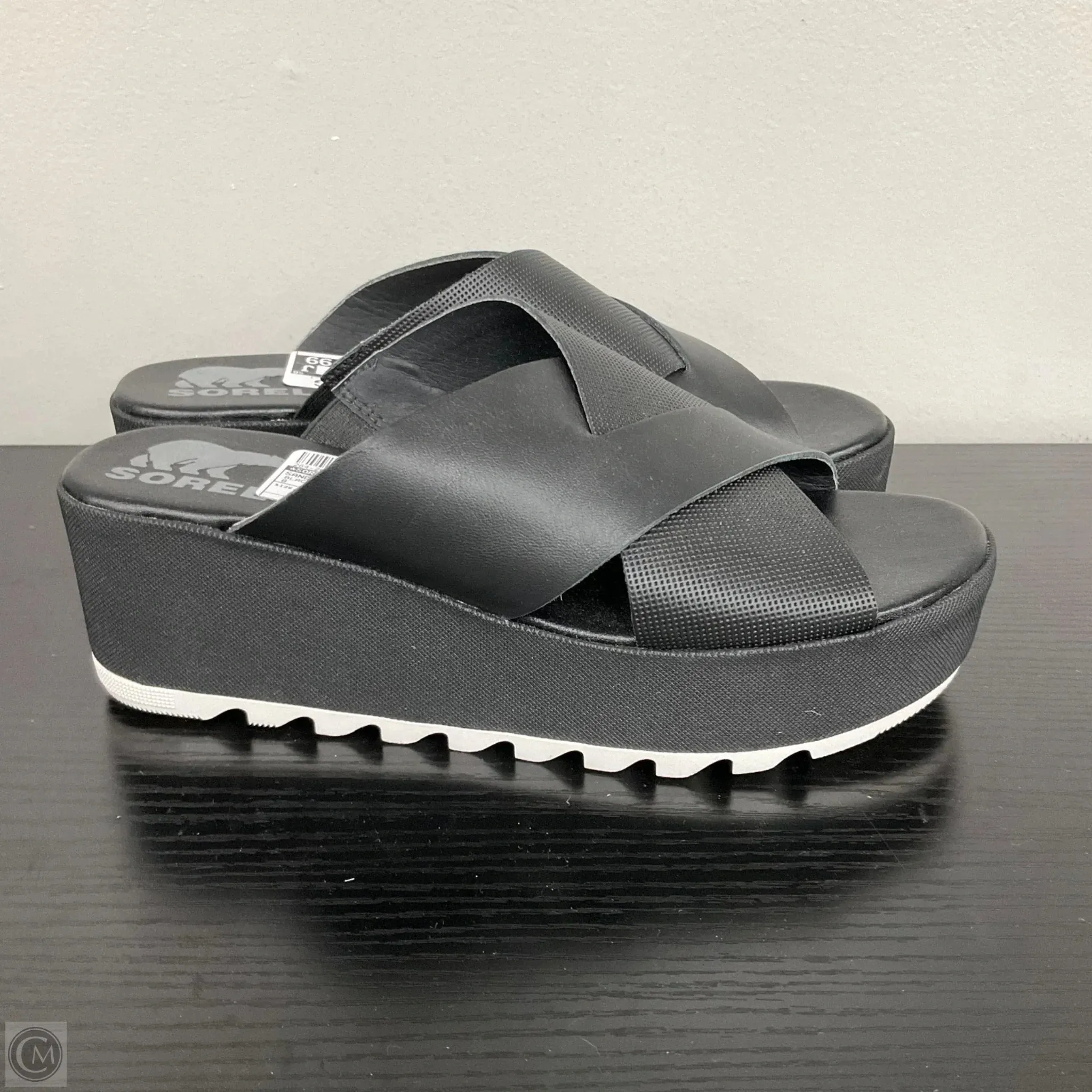 Sandals Heels Platform By Sorel In Black, Size: 8