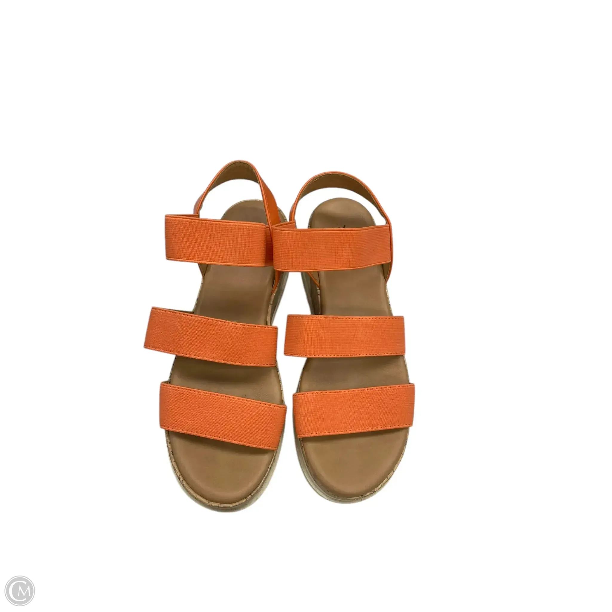 Sandals Heels Platform By Universal Thread In Orange, Size: 8