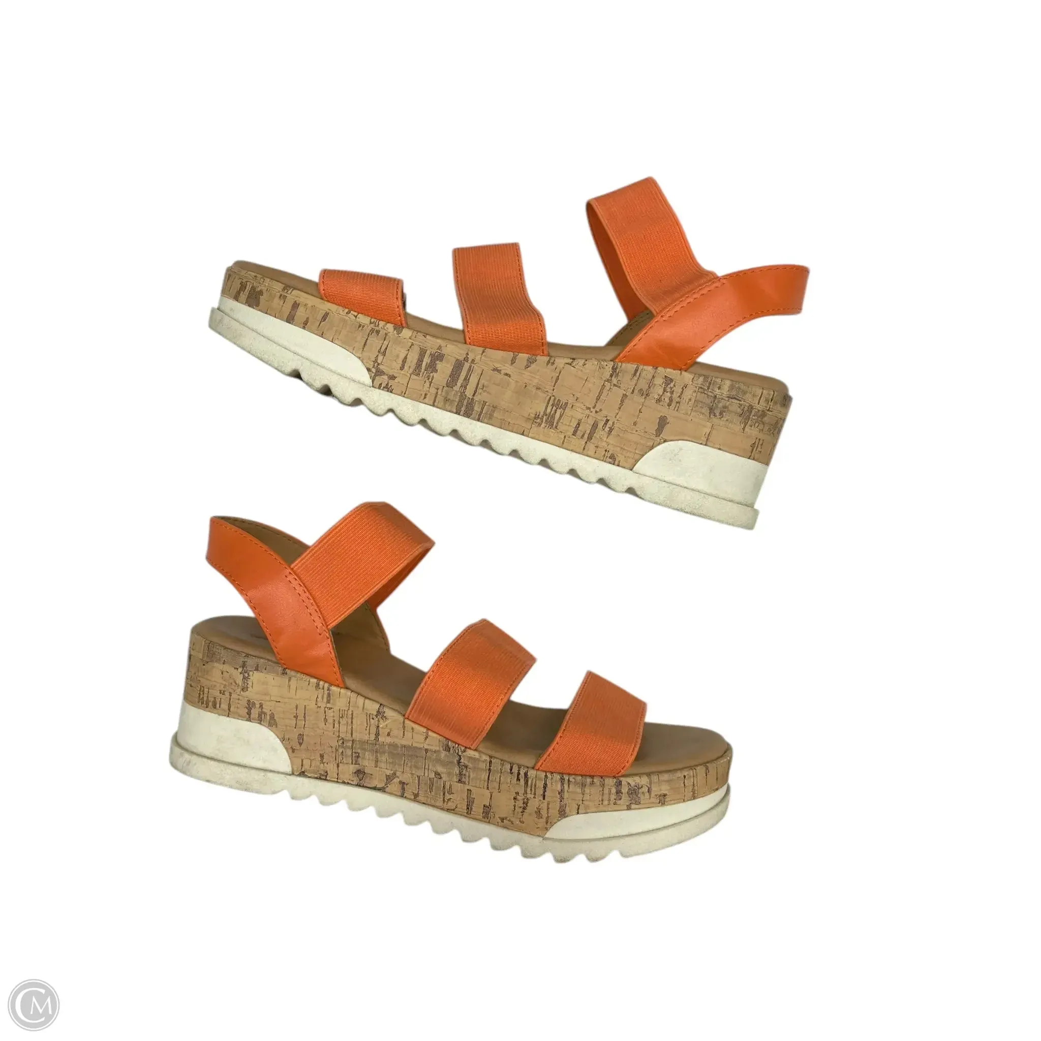 Sandals Heels Platform By Universal Thread In Orange, Size: 8