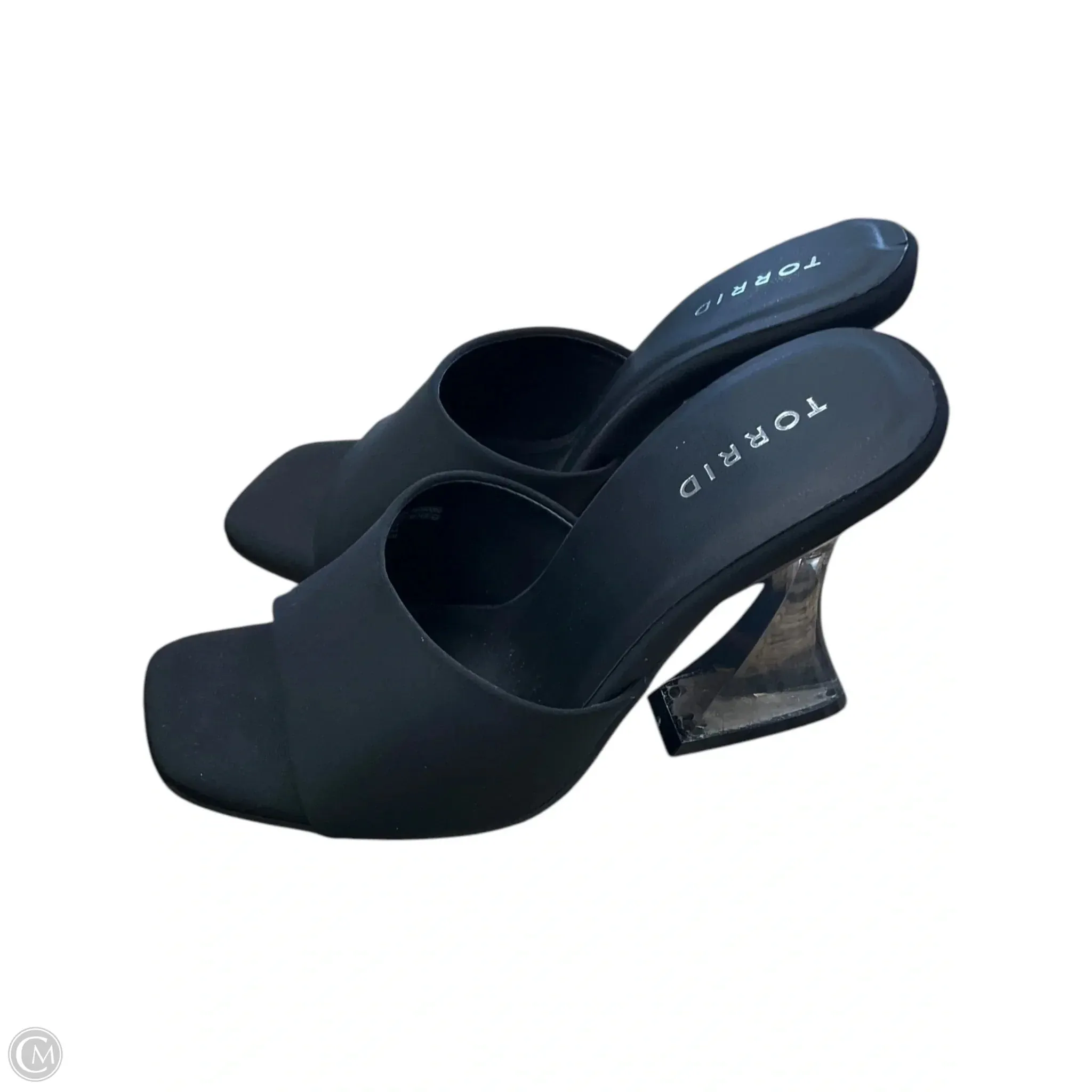 Sandals Heels Stiletto By Torrid In Black, Size: 9.5