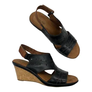 Sandals Heels Wedge By Cobb Hill In Black, Size:7