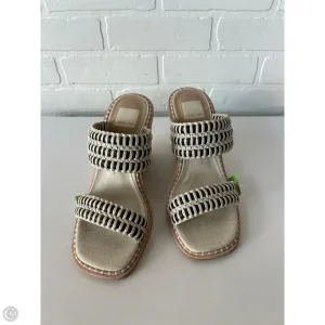 Sandals Heels Wedge By Dolce Vita In Tan & White, Size: 8