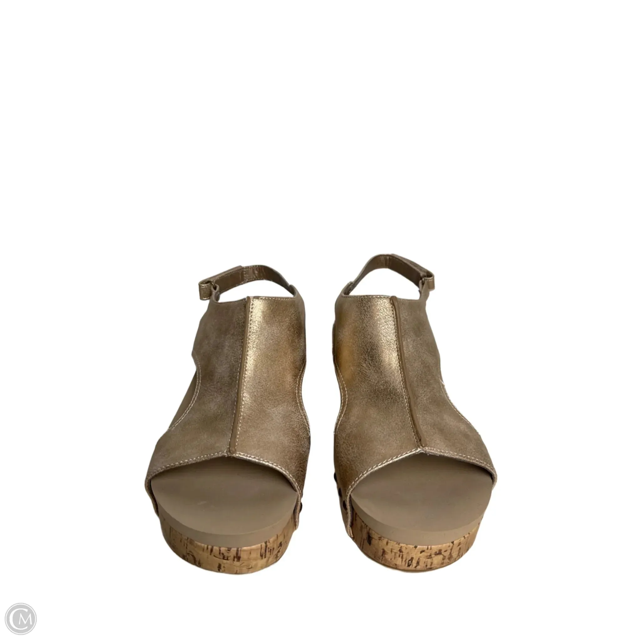 Sandals Heels Wedge By EDL In Gold, Size: 10