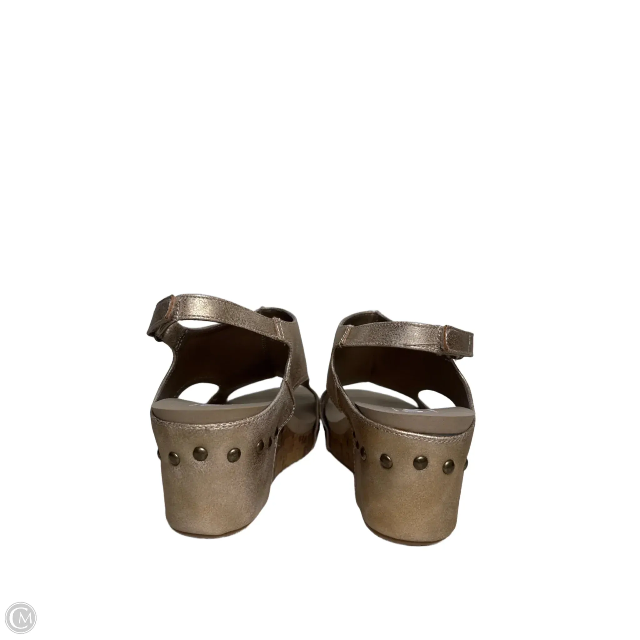 Sandals Heels Wedge By EDL In Gold, Size: 10