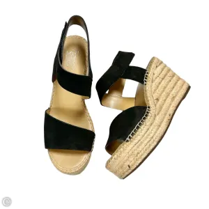 Sandals Heels Wedge By Franco Sarto In Black & Tan, Size: 8