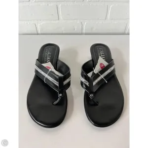 Sandals Heels Wedge By Italian Shoemakers In Black, Size: 8