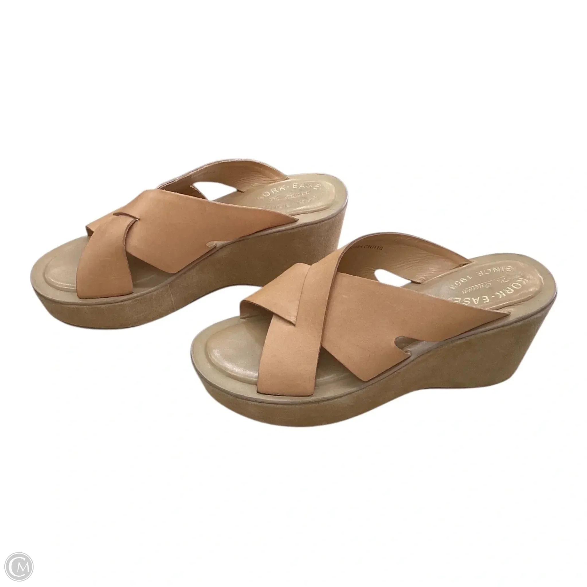 Sandals Heels Wedge By Kork Ease In Brown, Size: 8