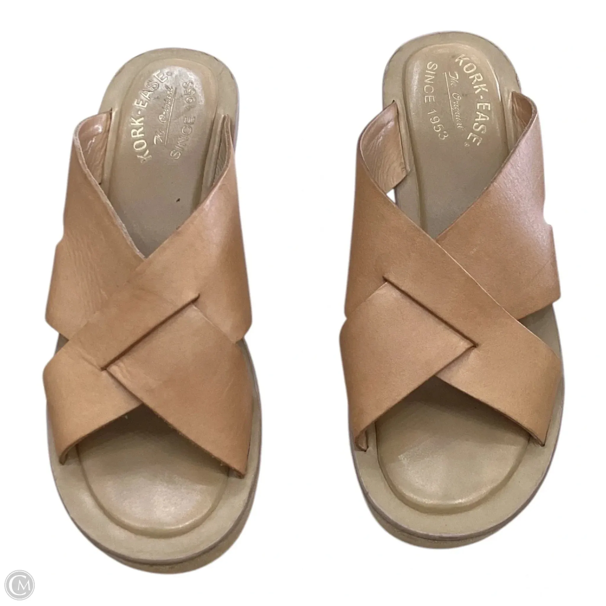 Sandals Heels Wedge By Kork Ease In Brown, Size: 8