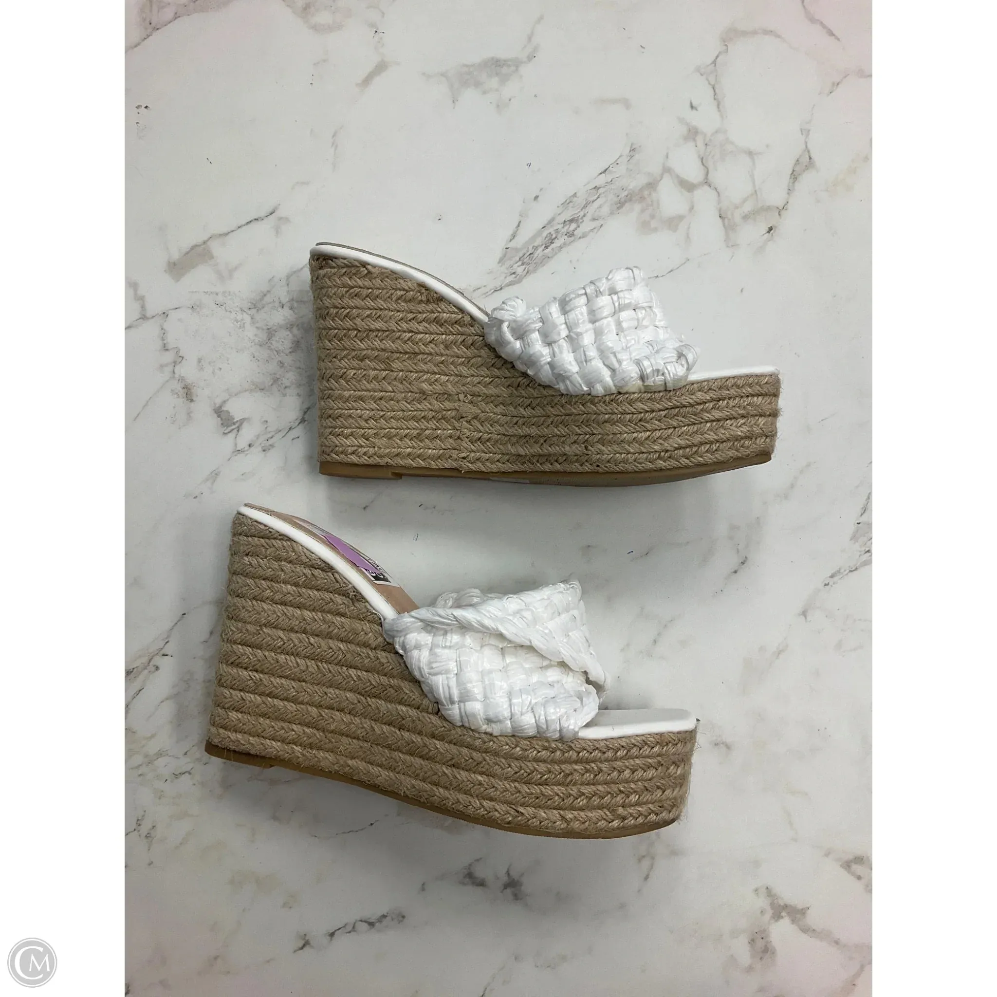 Sandals Heels Wedge By Olivia Miller In White, Size: 8