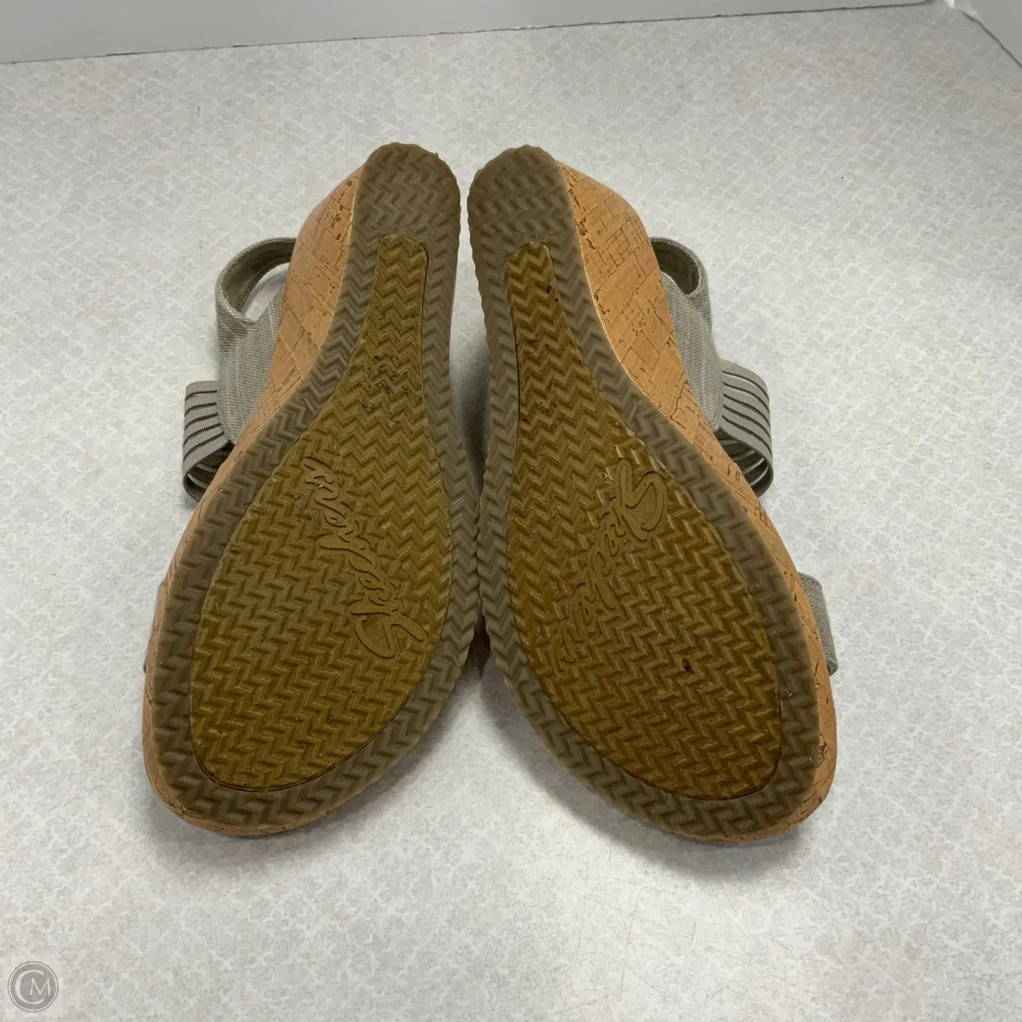 Sandals Heels Wedge By Skechers In Brown, Size: 9