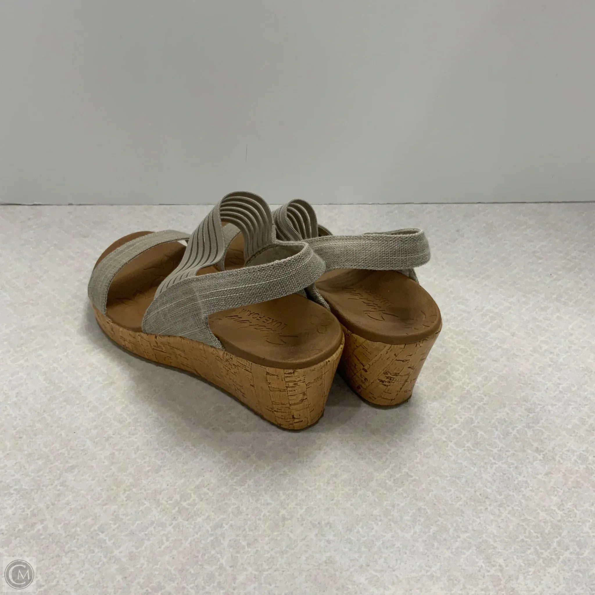 Sandals Heels Wedge By Skechers In Brown, Size: 9