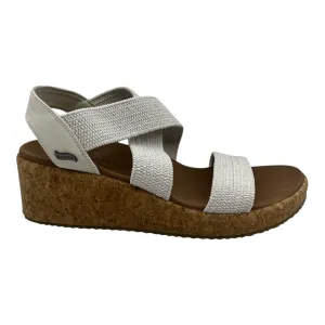 Sandals Heels Wedge By Skechers In Cream, Size:6