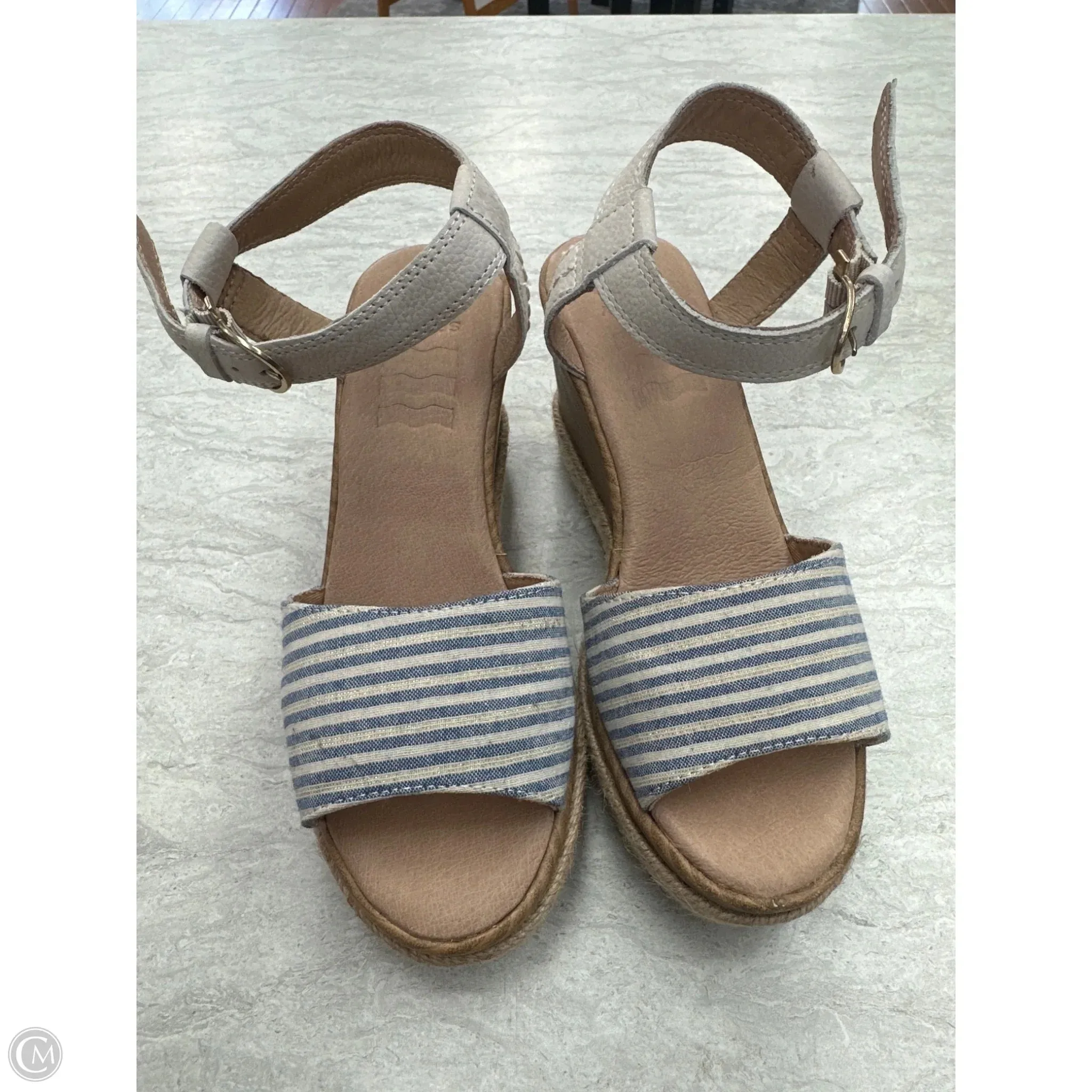 Sandals Heels Wedge By Sperry In Striped Pattern, Size: 5.5