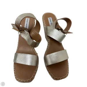 Sandals Heels Wedge By Steve Madden In Gold, Size: 11