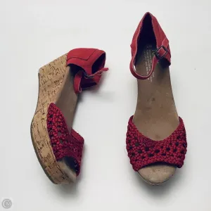 Sandals Heels Wedge By Toms In Red, Size: 7