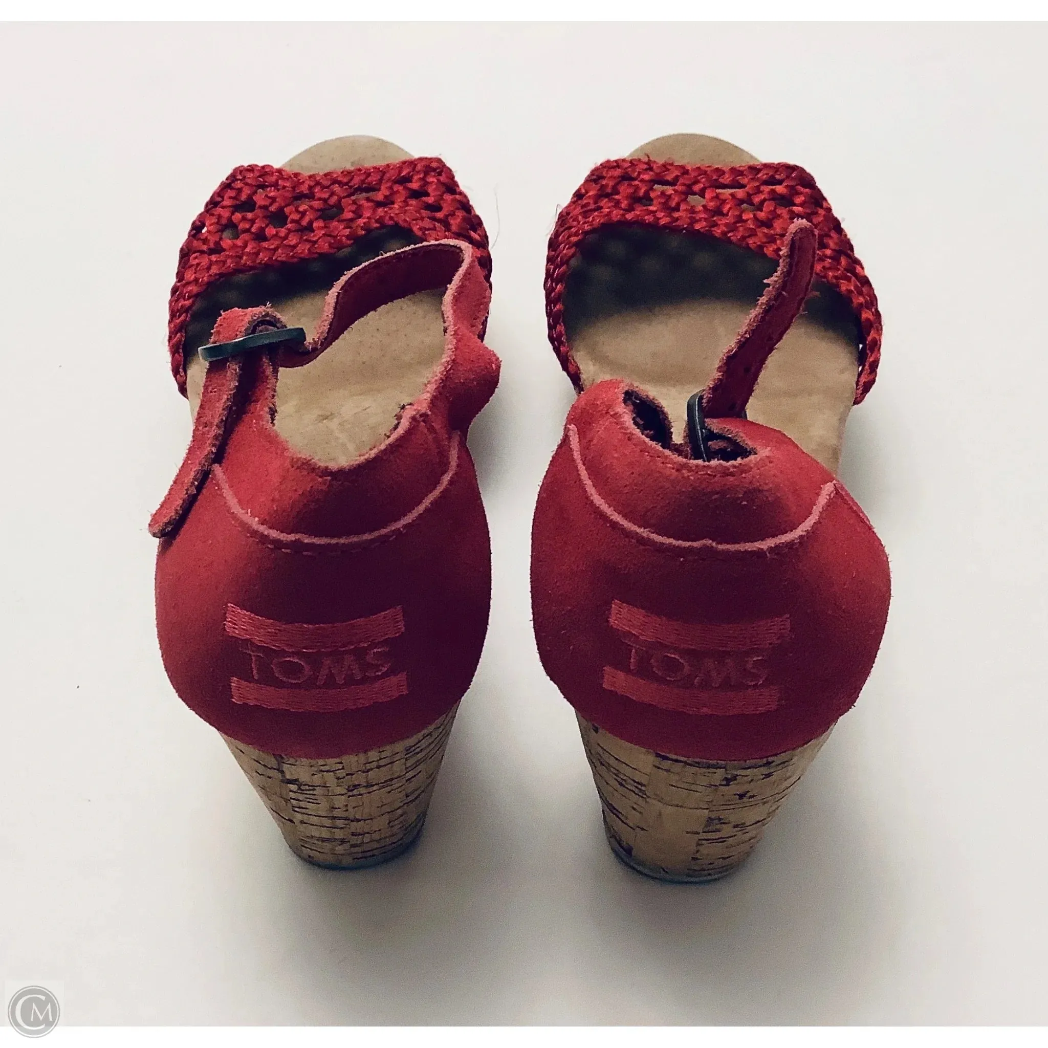 Sandals Heels Wedge By Toms In Red, Size: 7