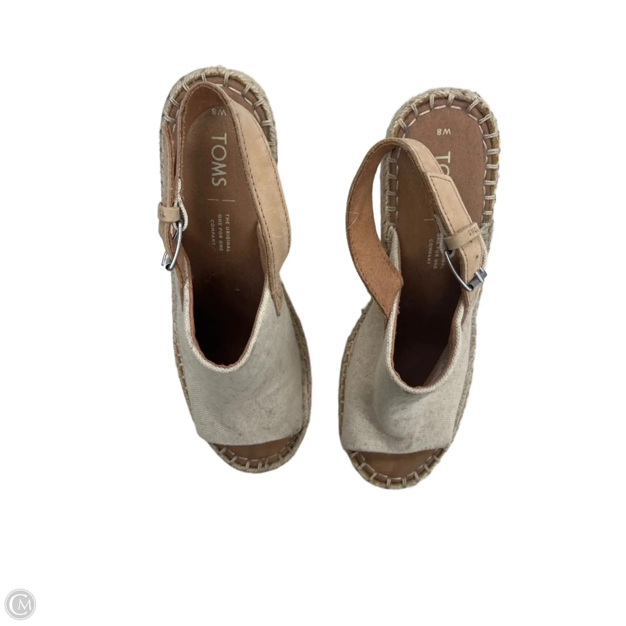 Sandals Heels Wedge By Toms In Tan, Size: 8