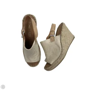 Sandals Heels Wedge By Toms In Tan, Size: 8