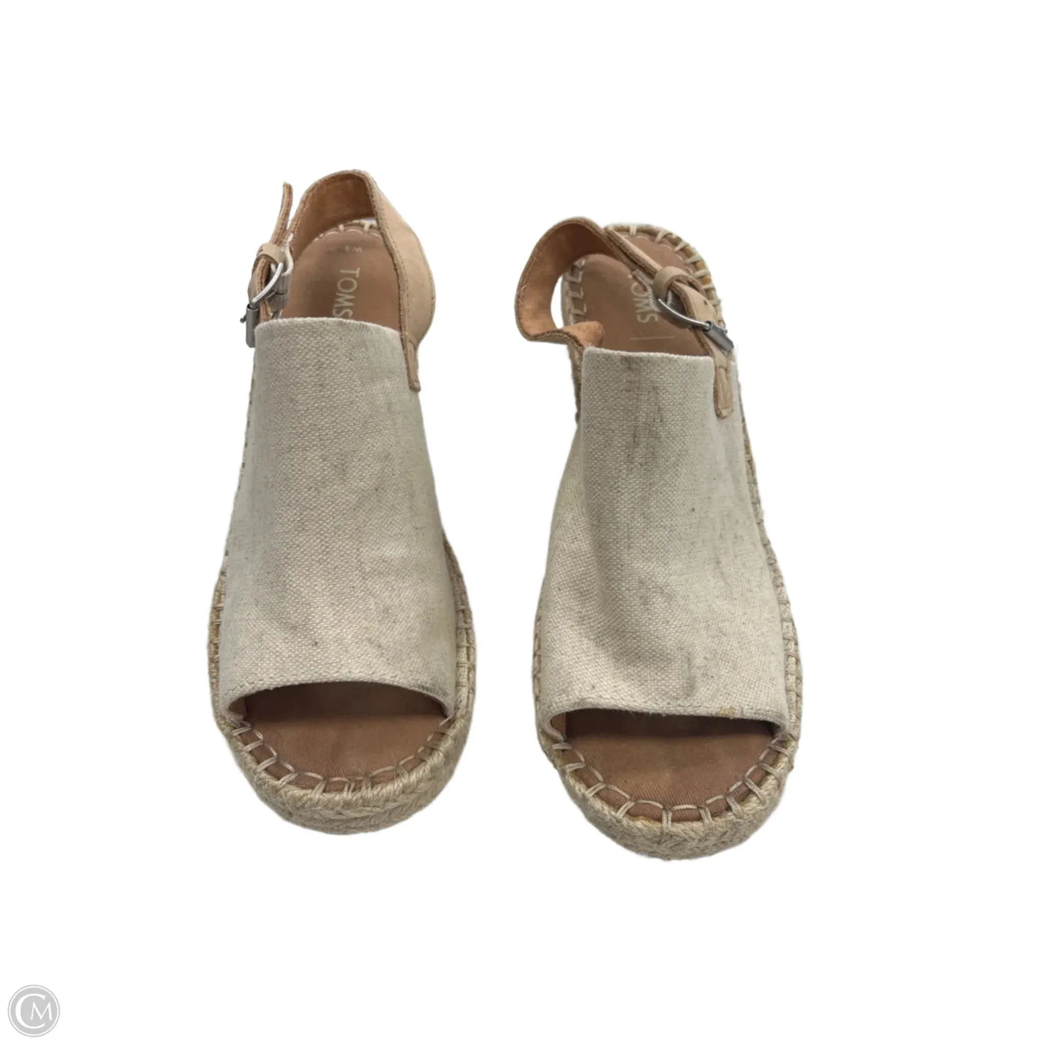 Sandals Heels Wedge By Toms In Tan, Size: 8