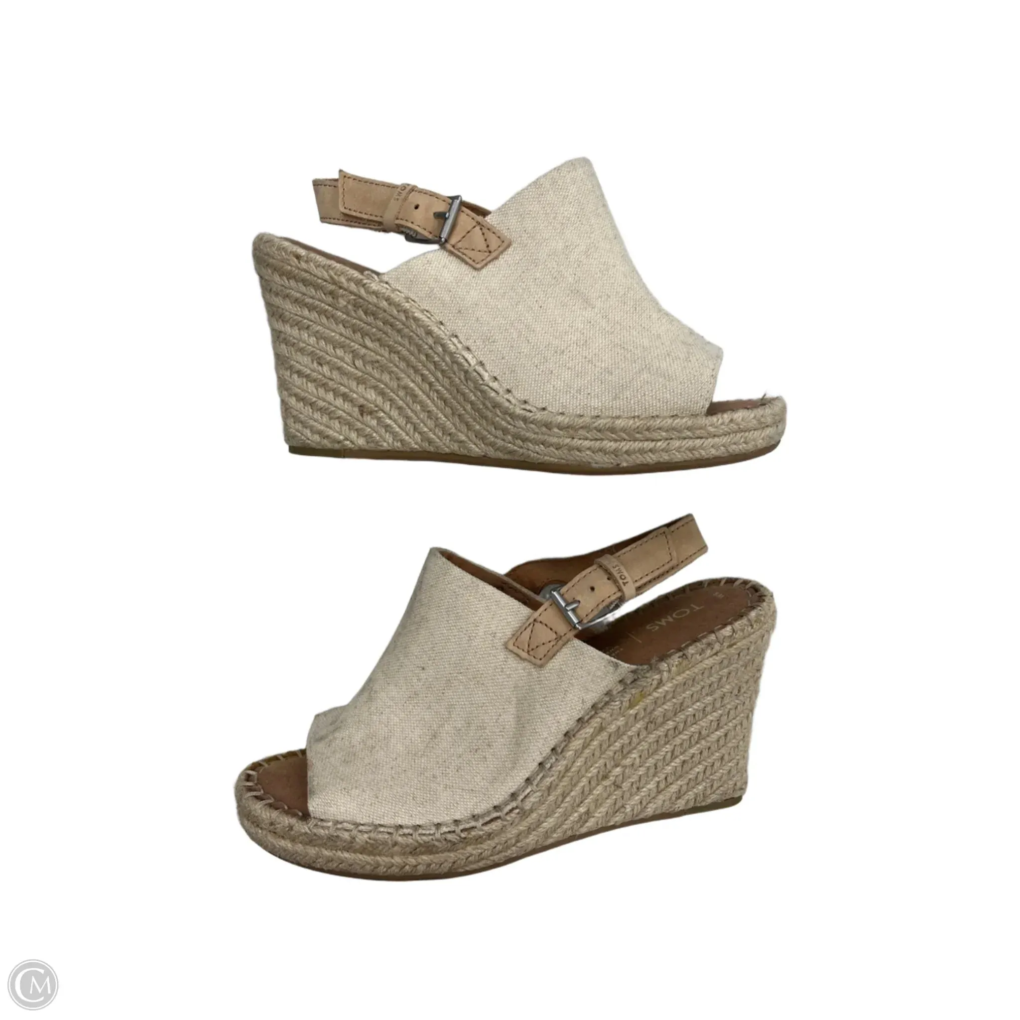 Sandals Heels Wedge By Toms In Tan, Size: 8