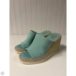 Sandals Heels Wedge By Vince Camuto In Aqua, Size: 6