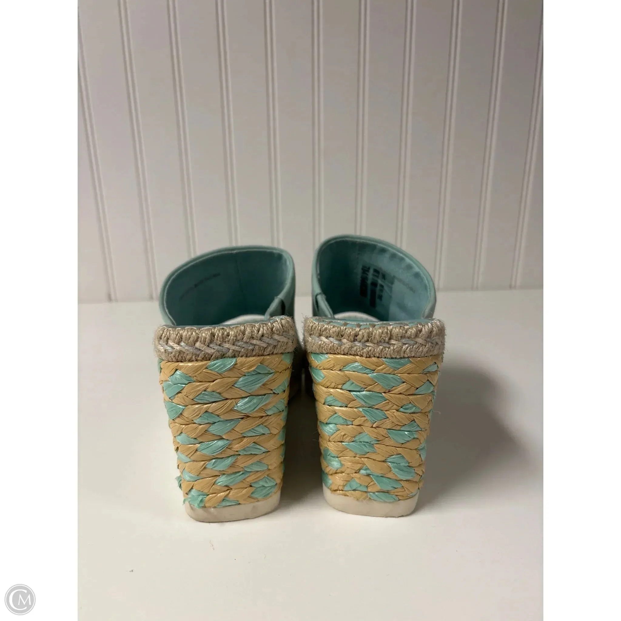Sandals Heels Wedge By Vince Camuto In Aqua, Size: 6