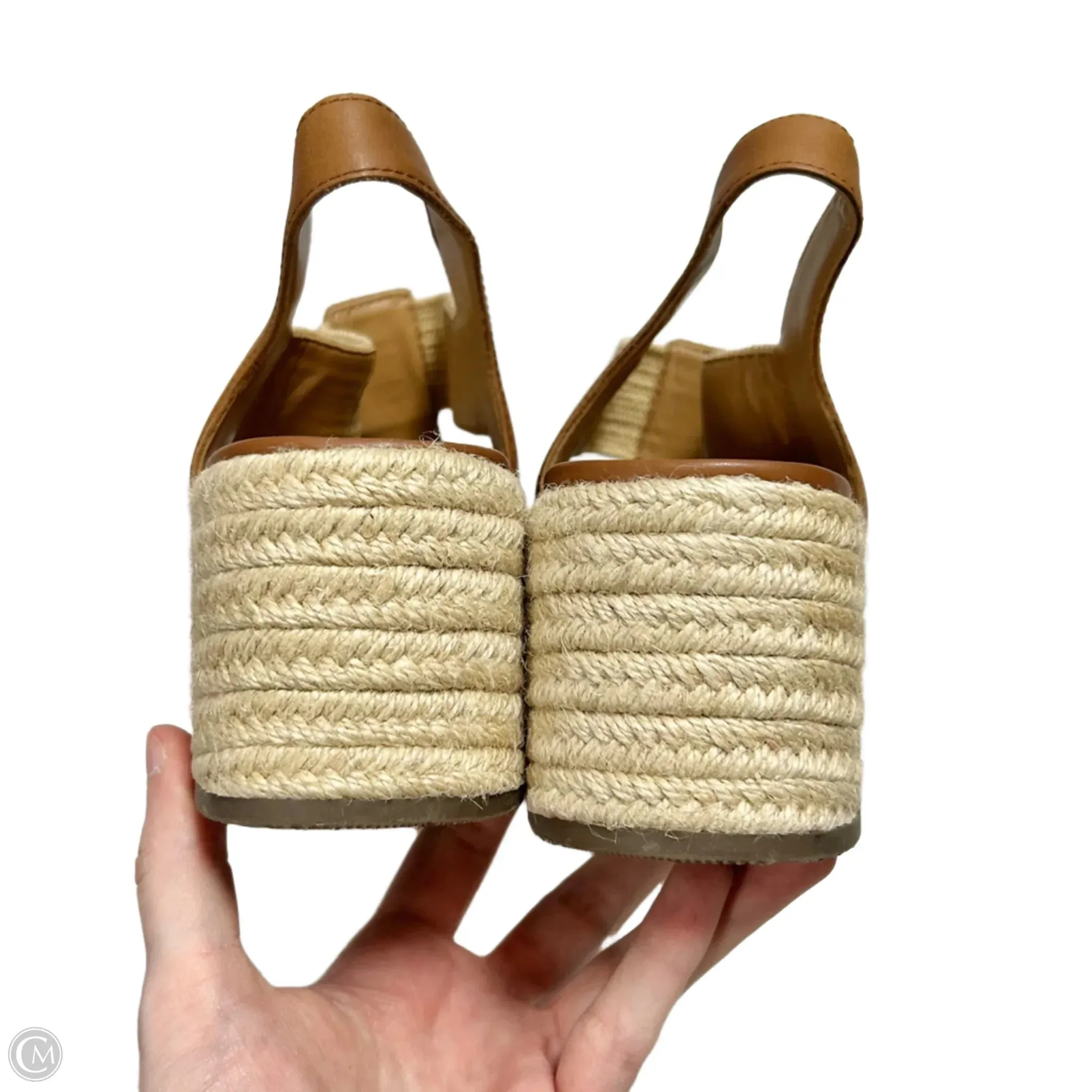 Sandals Heels Wedge By Vionic In Brown & Tan, Size: 9