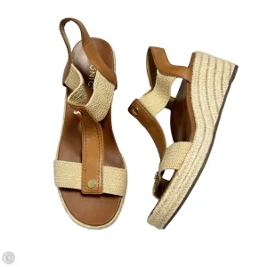 Sandals Heels Wedge By Vionic In Brown & Tan, Size: 9