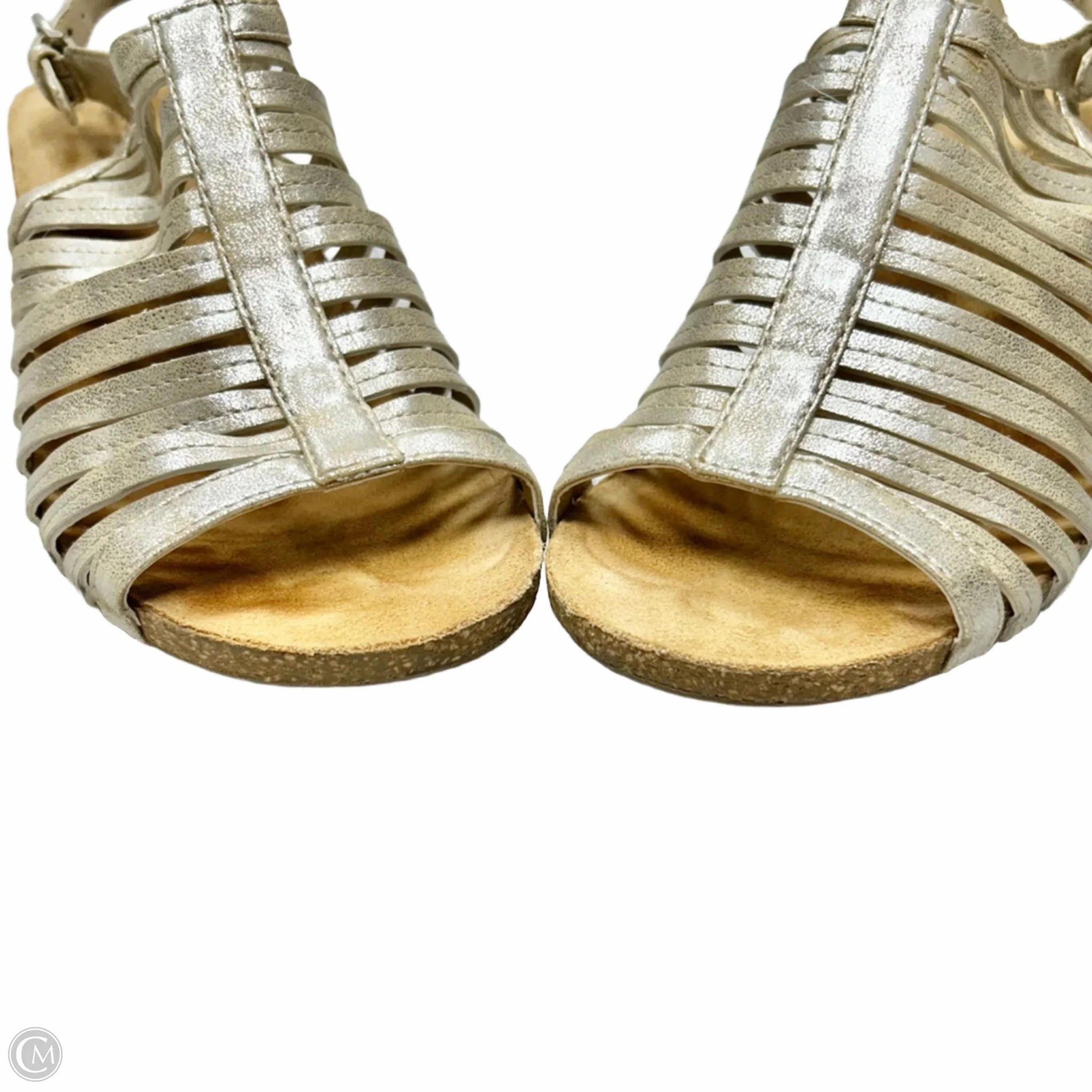 Sandals Heels Block By Josef Seibel In Gold, Size: 9.5