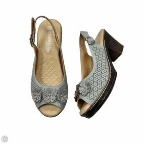 Sandals Heels Block By Spring Step In Blue, Size: 8