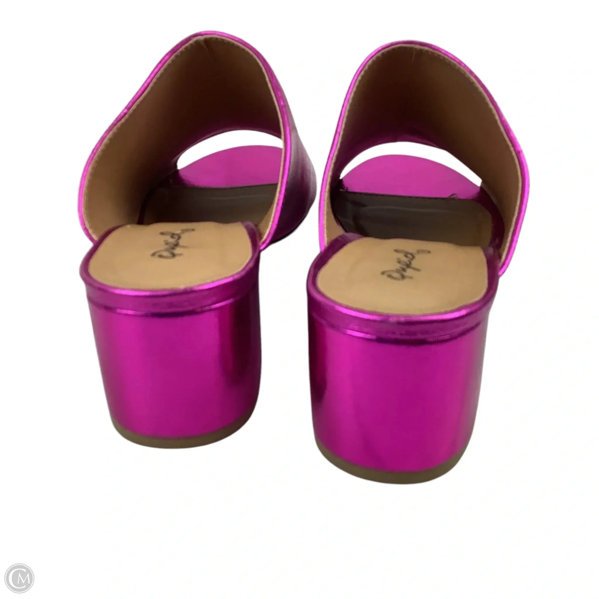 Shoes Heels Block By Qupid In Pink, estimated size 7.5/8
