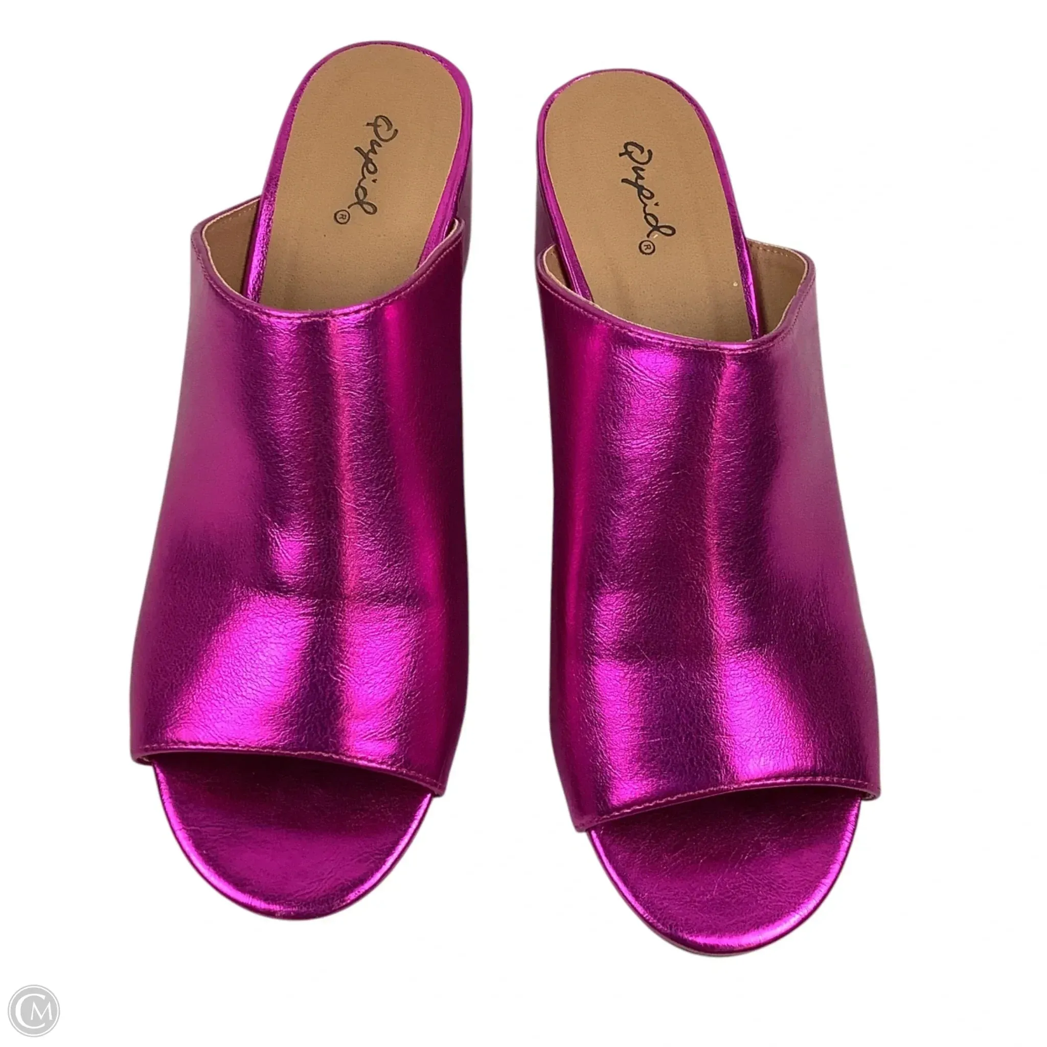 Shoes Heels Block By Qupid In Pink, estimated size 7.5/8