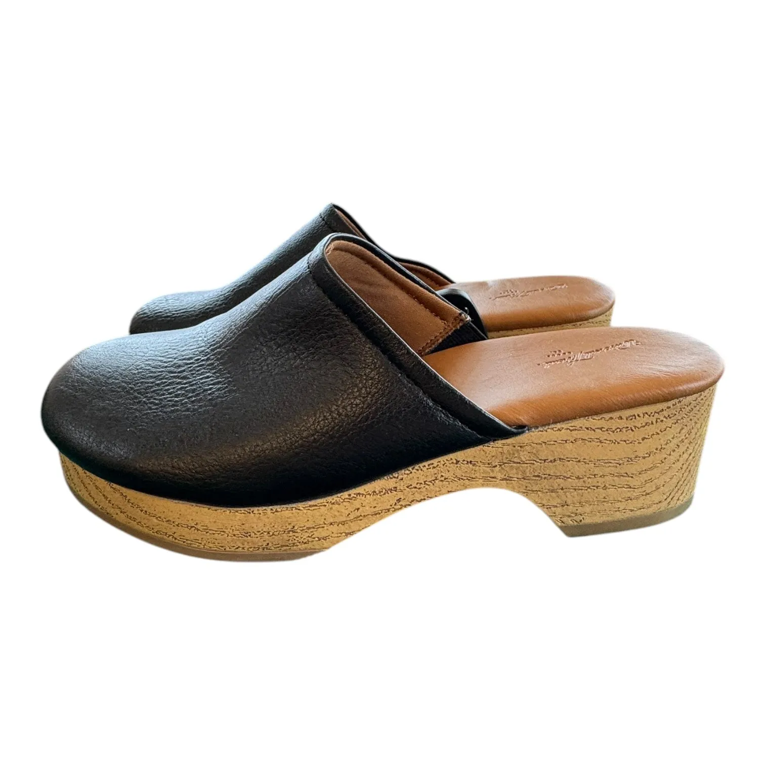 Shoes Heels Block By Universal Thread In Black & Brown, Size:7