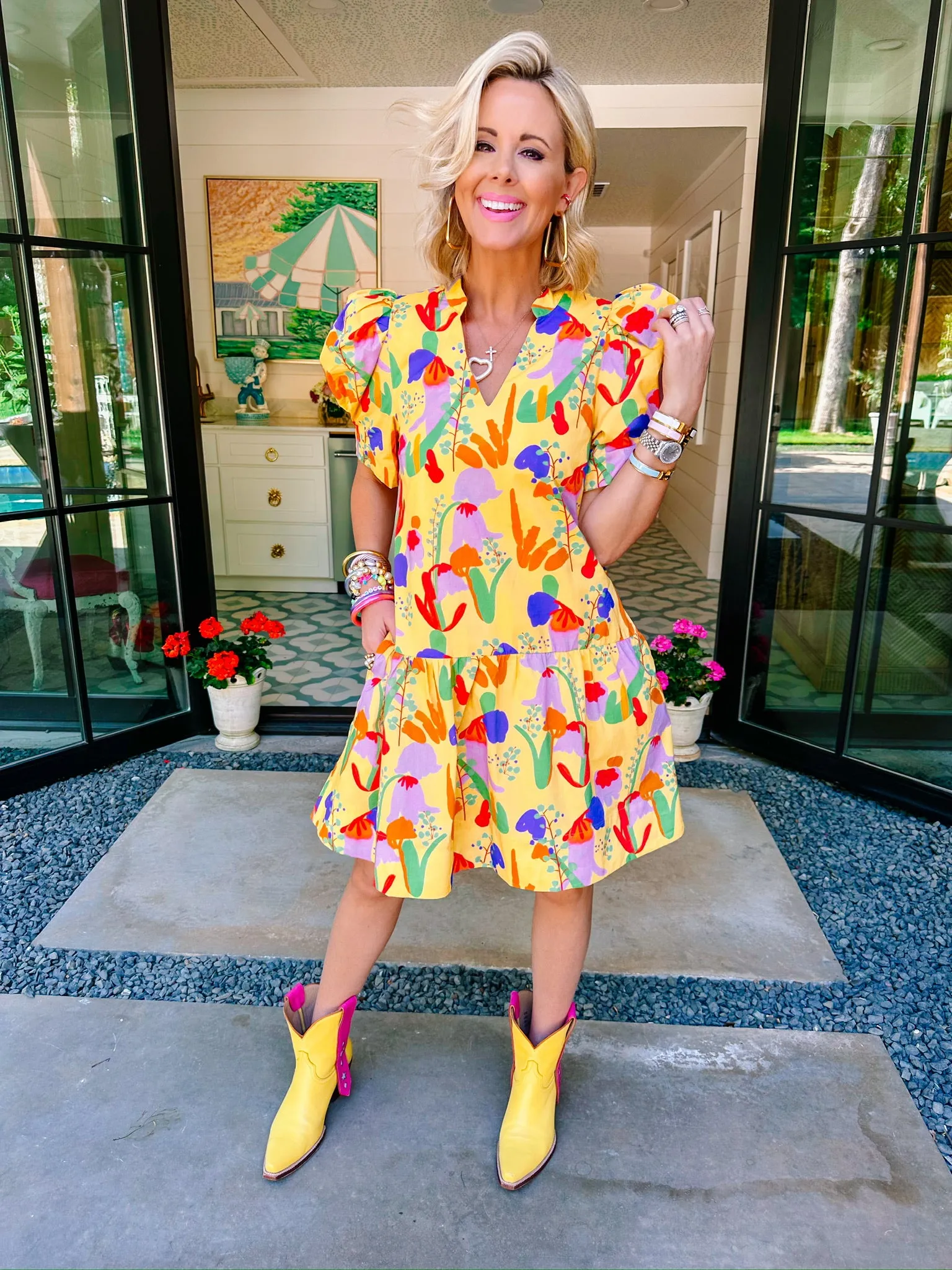 TENACIOUS TULIP DRESS - YELLOW
