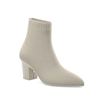 The Bootie Bone Knit   Block Heel Kit 3 Bone - FINAL SALE