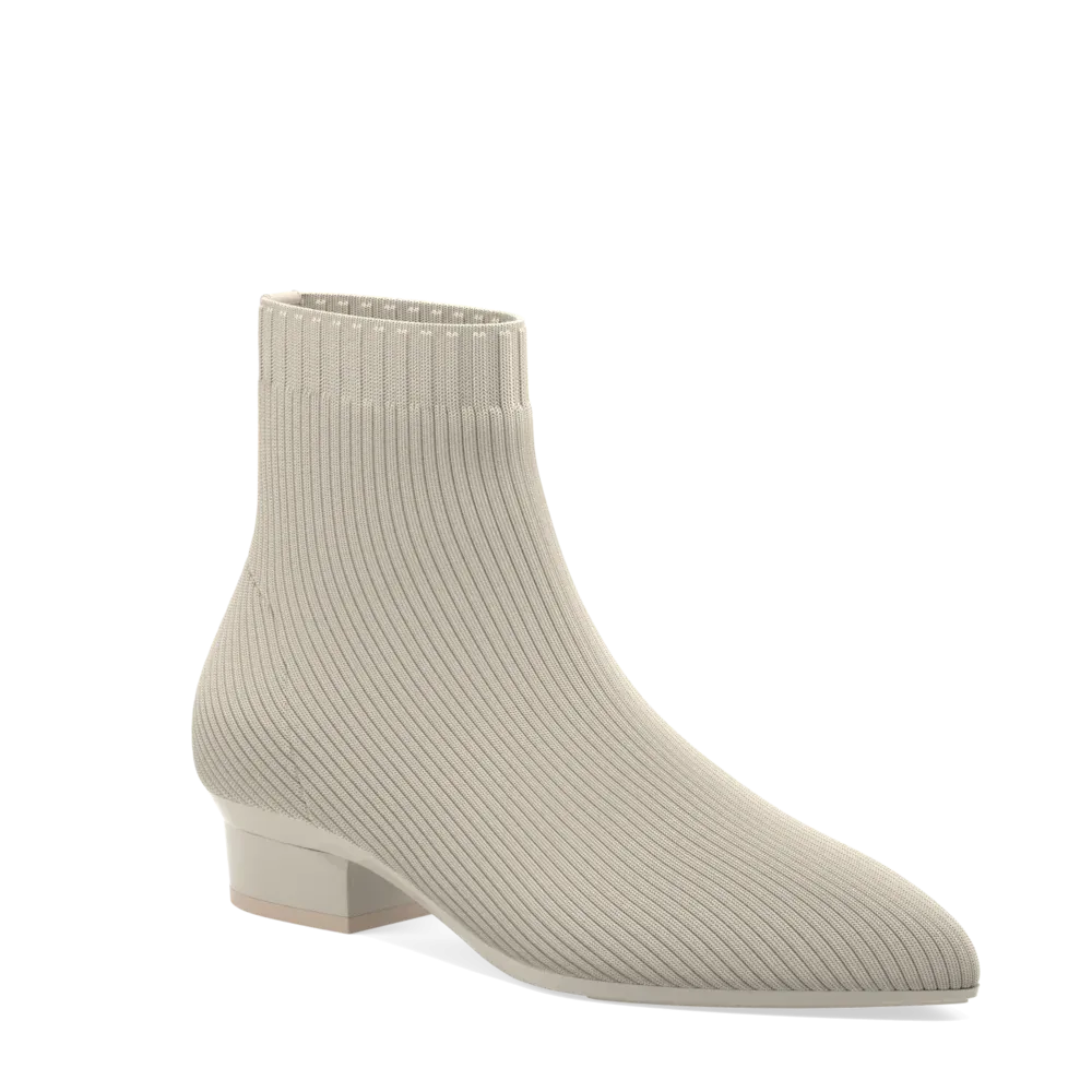 The Bootie Bone Knit   Block Heel Kit 3 Bone - FINAL SALE