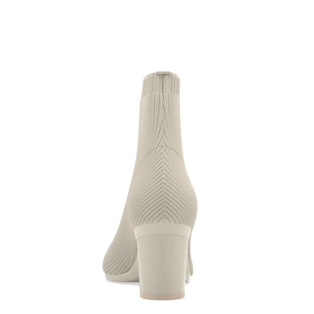 The Bootie Bone Knit   Block Heel Kit 3 Bone - FINAL SALE